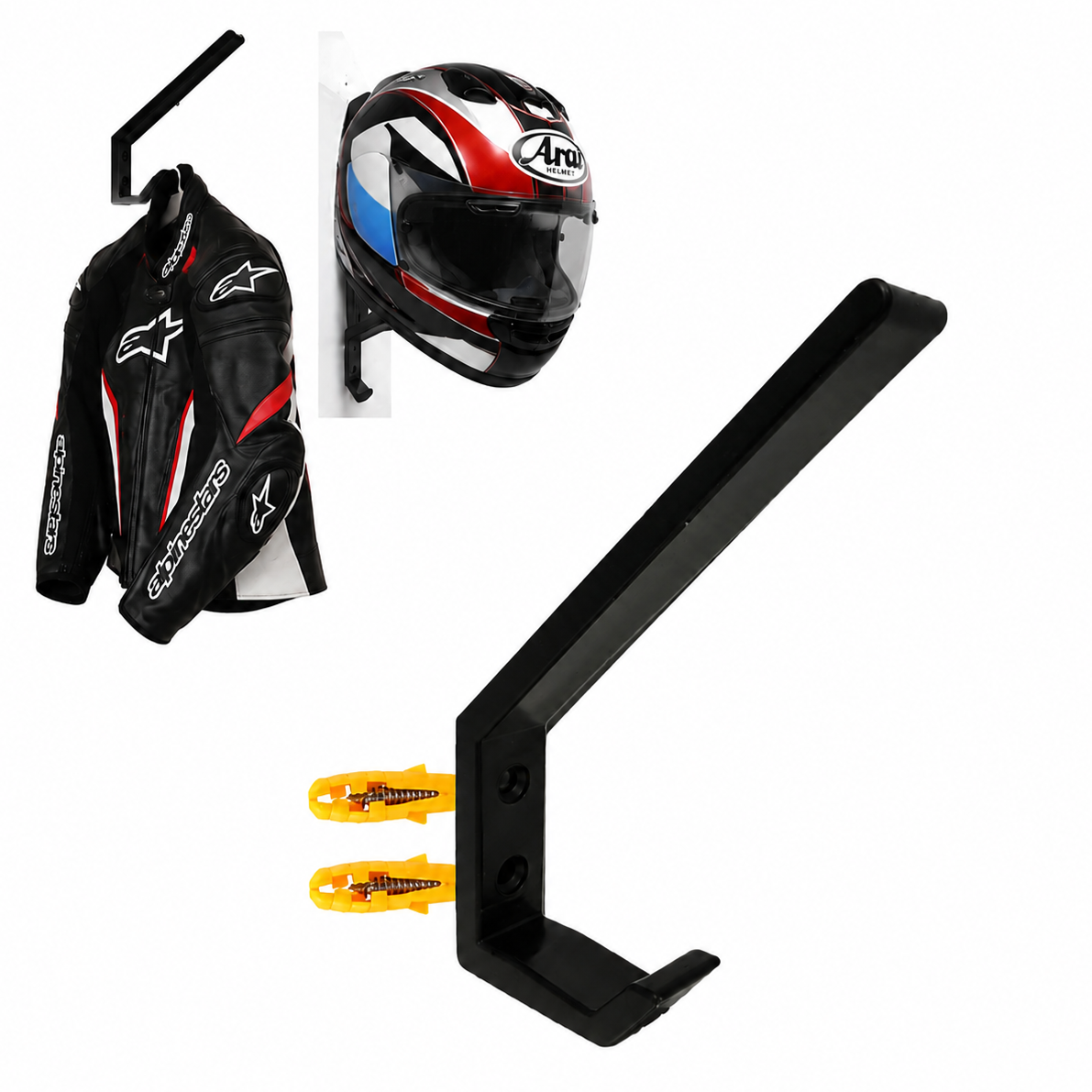 Motorcycle Helmet & Jacket Wall Mount Hanger